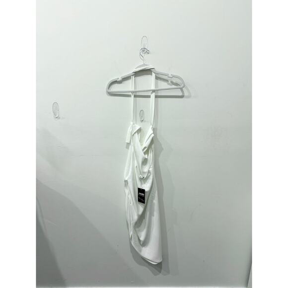 Amanda Uprichard Halterneck Open Back Midi Dress White Women's Size Large - Picture 2 of 4